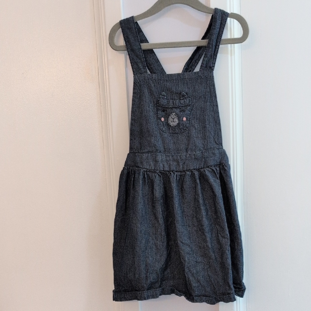Carter's Dark Blue Denim Overall Dress, Size 5T